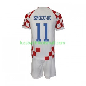 Fußballtrikots Kroatien Brozovic 11 Kinder FIFA WM 2022 Kurzarm Heimtrikotsatz kaufen